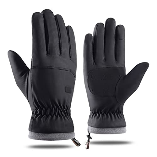 SJYDQ Guantes cálidos de otoño e Invierno for Hombre, Engrosamiento de Lana, Deportes al Aire Libre, esquí, Ciclismo, Pantalla táctil, Guantes for Montar (Color : A, Size : One Size) Cover