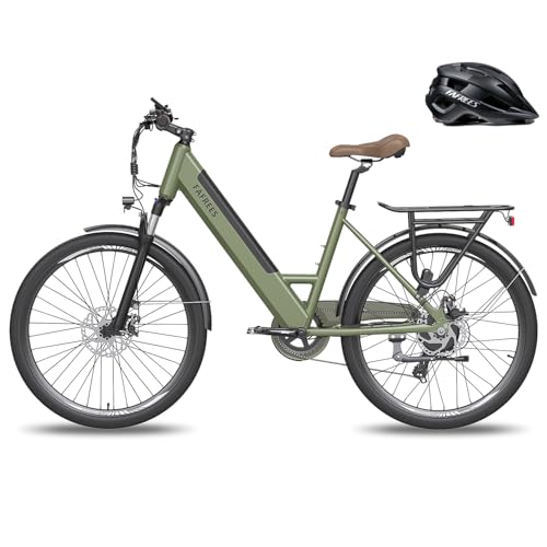 Fafrees F26 PRO Elektrische Fiets, 26 Inch Elektrische Stadsfiets Dames Heren, 250W Motor, 36V/14.5Ah batterij, Ondersteuning 35-60 KM, 7 Versnellingen ebike, Unisex Volwassene (Groen)