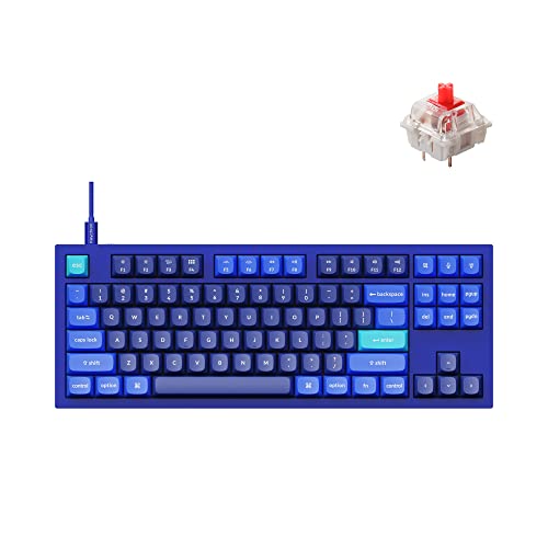 Image of Keychron Q3 RGB Tenkeyless Layout 87-Key QMK /VIA Programmable Macro Hot-swappable Wired Custom Mechanical Keyboard with Gateron G Pro Red Switch Double Gasket Compatible with Mac Windows Linux(Blue)