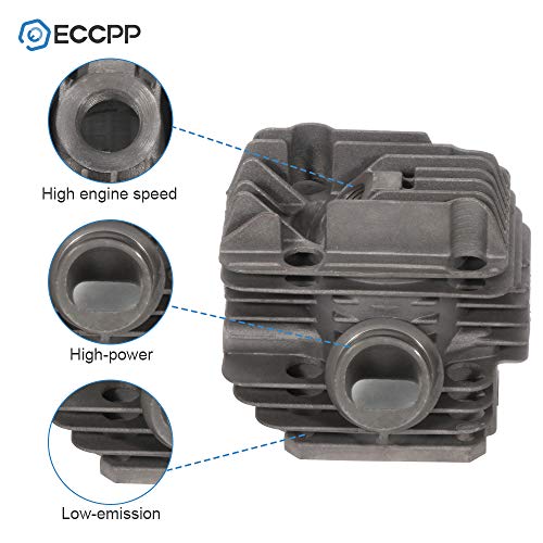 ECCPP 40mm Cylinder Head Piston Kit WT Gasket Oil Seal fit for Stihl 020 020T MS200 MS200T Replaces 1129 020 1202 Piston Pin Rings Circlip Chainsaw Parts New