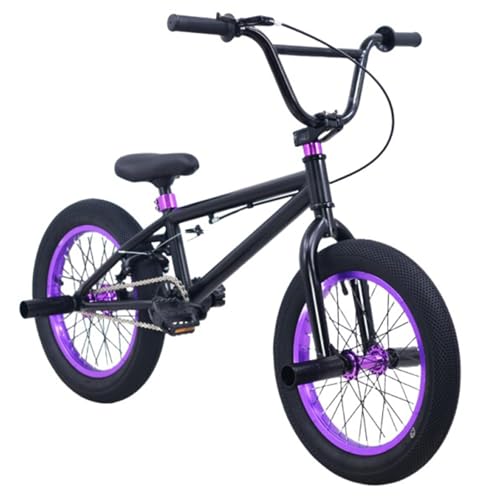 16�C���`BMX���]�� Biketrial�A��l�q�����S�҃��x�����獂�x�ȃ��C�_�[�A�v���̃O���[�h�X�^���g�A�N�V����BMX�o�C�N�o�C�N ���Y�f�|�̃{�f�B- Street BMX���]��,Black purple,16�e�f