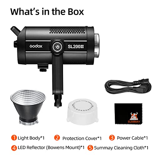 Ficha técnica Godox SL200III LED Video Light 95600lux a 1m 5600K CRI 96 TLCI 97 Montaje Bowens 0-100% Ajuste Brillo Modo Silencioso Efecto 8FX Incorporado Adecuado para Video Estudio Naturaleza Muerta Entrevistas - Fernando Cortés Ficha técnica Godox SL200III LED Video Light 95600lux a 1m 5600K CRI 96 TLCI 97 Montaje Bowens 0-100% Ajuste Brillo Modo Silencioso Efecto 8FX Incorporado Adecuado para Video Estudio Naturaleza Muerta Entrevistas - Fernando Cortés