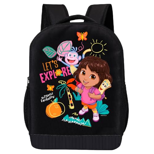 Fast Forward Mochila Dora the Explorer para crianças | Mochila Dora a Exploradora com estampa de aventura | Bolsa de viagem infantil, mochila leve para escola | Idades a partir de 3 anos