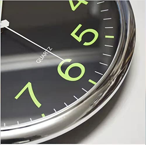 Aerfas 12 Inches Night Light Wall Clocks-With Silent Non-Ticking Glowing Function-Big Solid Numbers Easy To Read Both Day And Night (Black) (Black),Wallclocks12 #TOP3