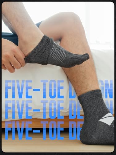 Image of Fourluoo 3 /6 Pairs Women Toe Socks Cotton Breathable Ankle Five Toe Socks for Men Women Athletic Running