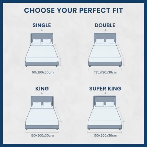 Protector de colchón impermeable 180x200 Super King ajustable transpirable 7