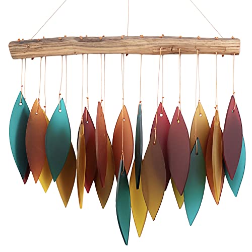 Blue Handworks Santa Fe Glass Leaves Wind Chime