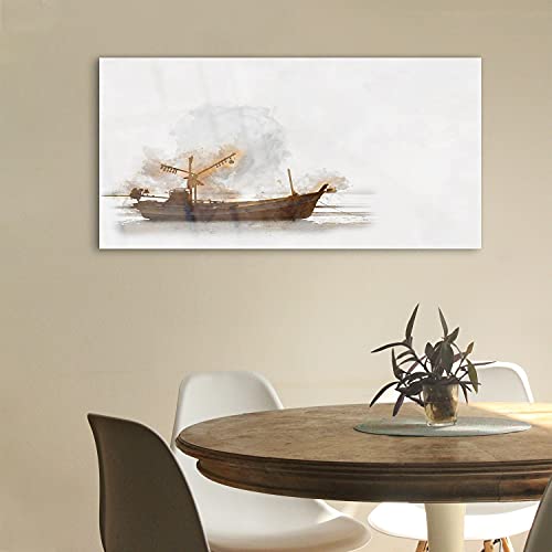 Tableau Acrylique Salon Mer et Bateau Finition Premium 100x50 - 3