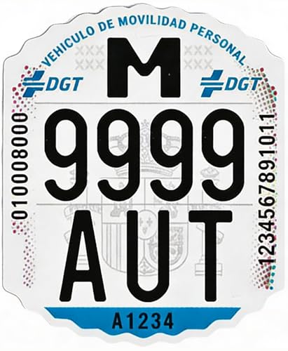 Matrícula Patinete Eléctrico VMP Homologada DGT – Placa Identificativa Vehículo Movilidad Personal Obligatoria 2026 – Resistente y Fácil Montaje