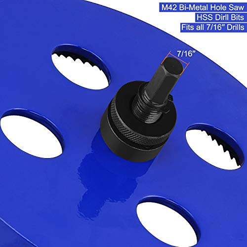 LANIAKEA 9-Inch Bi-Metal Hole Saw 229MM M42 Annular Hole Cutter HSS Variable Tooth Pitch Holesaw Set with Arbor Blue for Home DIYer - Thumbnail 4
