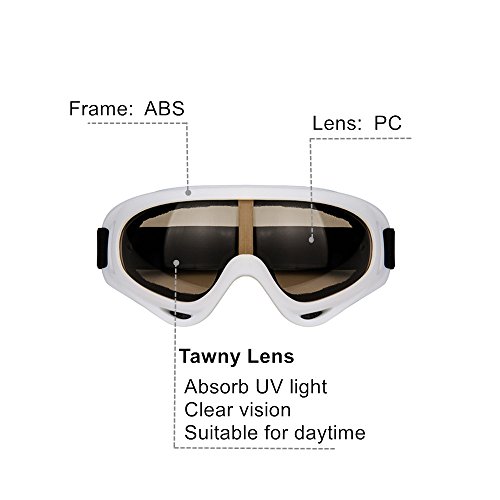 Image of LJDJ Motorcycle Goggles - Glasses Set of 2 - Dirt Bike ATV Motocross Anti-UV Adjustable Riding Offroad Protective Combat Tactical Military Goggles for Men Women Kids Youth Adult