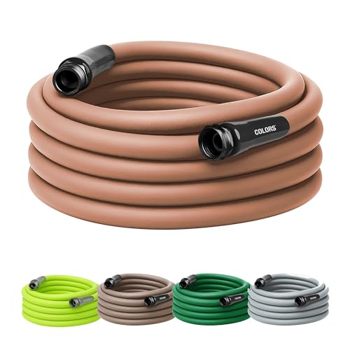 Flexzilla Colors Garden Hose 5/8 in. x 50 ft., Lightweight All-Weather Water Hose, Durable and Flexible, Leak-Free Connections, Red Clay