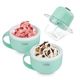 DASH My Mug Ice Cream Maker Machine (Aqua): Multi-Purpose Soft Serve Ice Cream Machine with (2) Bowls for Homemade Gelato, Sorbet, Frozen Yogurt, Built-In Ingredient Chute, Easy to Clean and Store