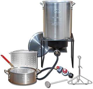 King Kooker Propane Outdoor Fry Boil Package with 2 Pots, Silver, one Size (12RTFBF3)