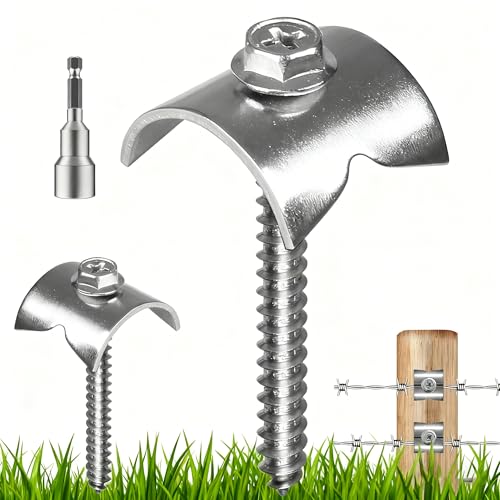 105 Pcs Fence Staples Stainless Steel 304 Fencing Staples & Wood Staples for Chicken Wire Fencing - Reusable U Nails, Heavy Duty Rust Proof Fence Nails for Farm, Garden, Chain Link Fence