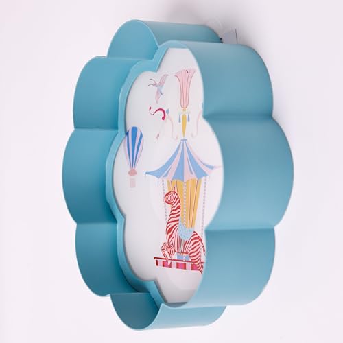 Image of The Wishing Chair Up In The Air Metal Wall Plate | Decorative Metal & Acrylic Wall Art for Kids Room, Nursery & Bedroom | Flower-Shaped Wall Hanging Decor with Whimsical Circus Design