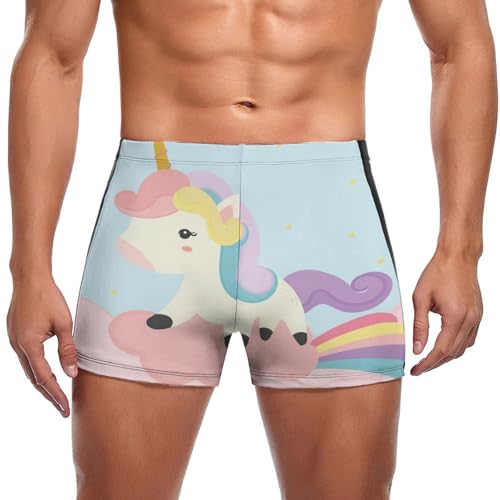 Maillot de bain short respirant licorne volante homme pour piscine et mer