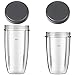SPARES2GO Brocca + 2 coperchi compatibili con NutriBullet 600W 900W Juicer Blender (700ml + 1L)