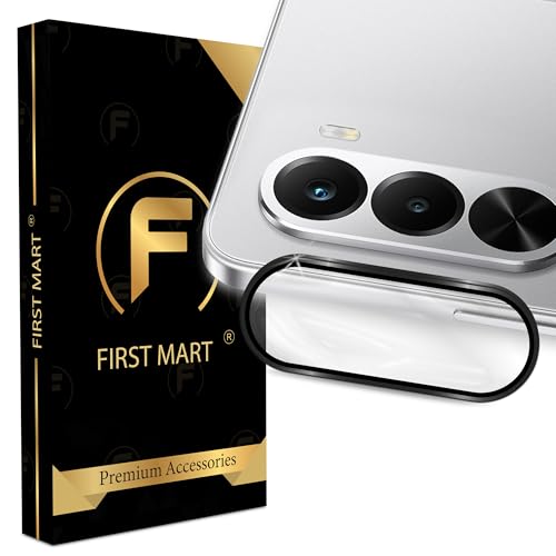 Image of FIRST MART Black Camera Ring Guard Protector for Realme P4x | Tempered Glass with Metal Alloy Rings, HD Clear, Scratch Resistant, Case-Friendly | Pack of 1