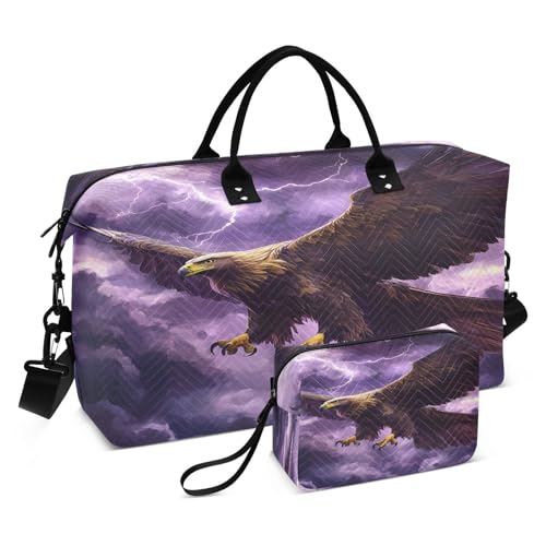 Bird Cloud Large Travel Duffle Bag Weekender Overnight Bags Gym Yoga Bag for Women Men with Toiletry Bag