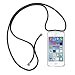 Produktbild jbTec Handy Hülle mit Band zum Umhängen Klar kompatibel mit Apple iPhone 5 / 5s / SE - Handykette Handyhülle Kette Schnur, Handyband:Schwarz