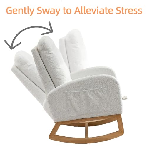 Sillón Mecedor Ergonomico Plegable Blanco miniatura 5