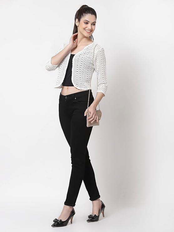Image of I Cotton Shrug I Round Neck Shrug I 3 /4 Sleeve Shrug I Shrug for Women I Shrug for Girls I Shrug I Women Shrug I