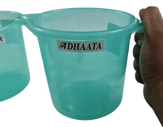 Bathing Mug, 1.5 Liter Capacity, Certified Water Bath Mug, LAHER (Pack of 2) (GREEN)-image-13