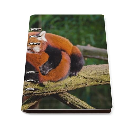 Carnet de notes A5 cuir rechargeable raton laveur rouillé câlin, organiseur et notes d'affaires
