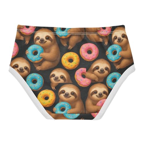 Joisal Pattern Girls Underwear Toddler 2t Cotton Little Girl Panties Cute Sloths Colorful Donuts Black Kids Briefs Undies2