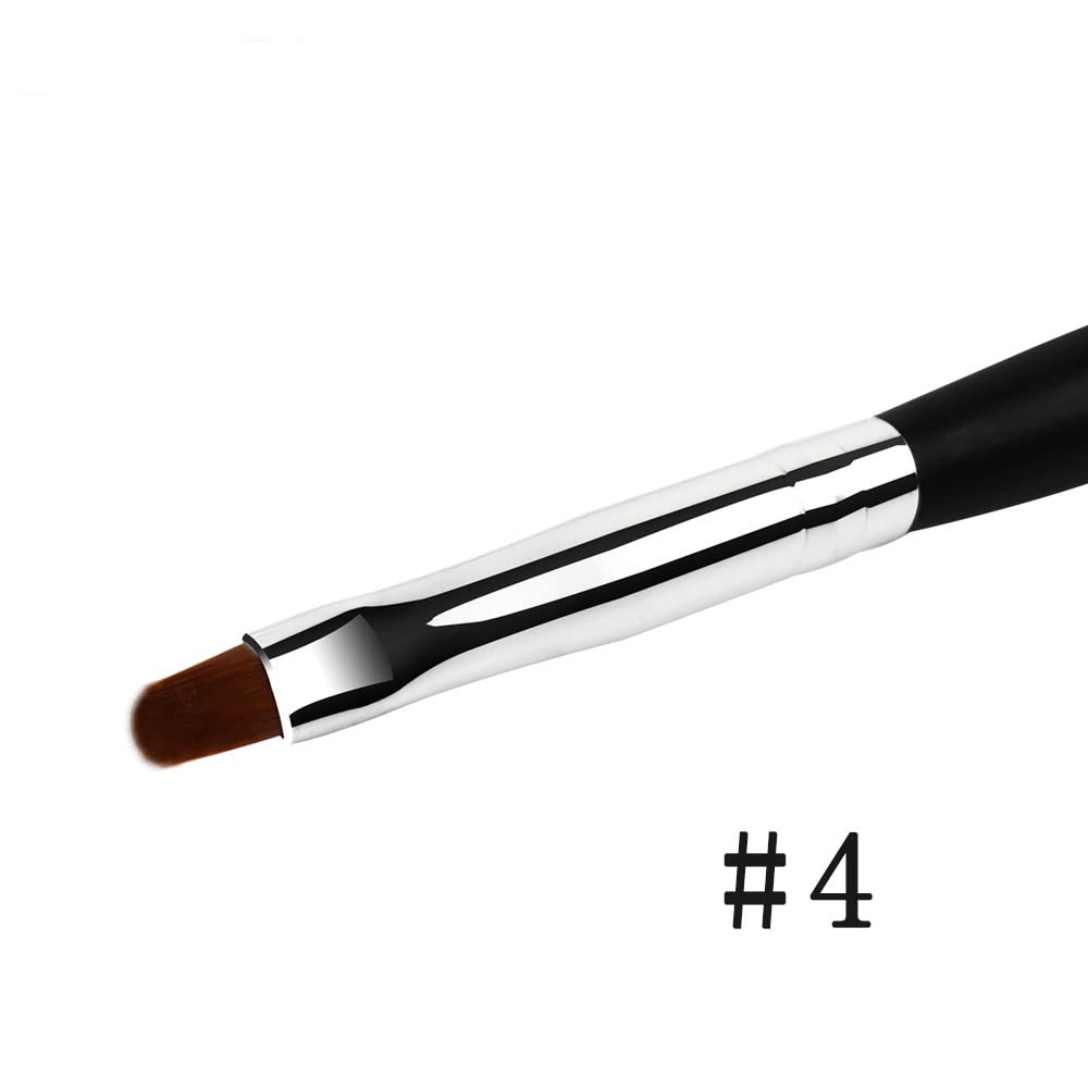 Żel do zdobienia paznokci pędzel do malowania owalny nylon czarny drewniany uchwyt manicure narzędzie DIY,