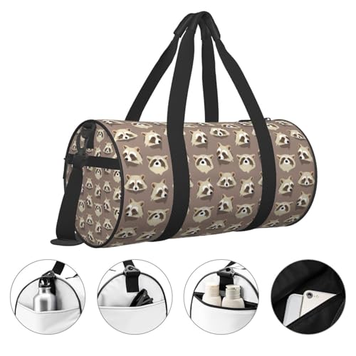 Travel Duffle Bag, Raccoon Sports Gym Bag for Women Men, Carry On Bag Weekender Overnight Duffel Bag, Personal Item Travel Bag3