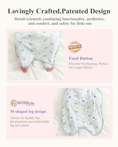Image of Transition Baby Swaddle 3-6 Months 12-18 lb, Arms In /Out Swaddle Sleep Sack with 2-Way Zipper Moisture-Wicking Fabric, Improves Sleep Snug Fit Helps Calm Startle Reflex(Whales and the sea)