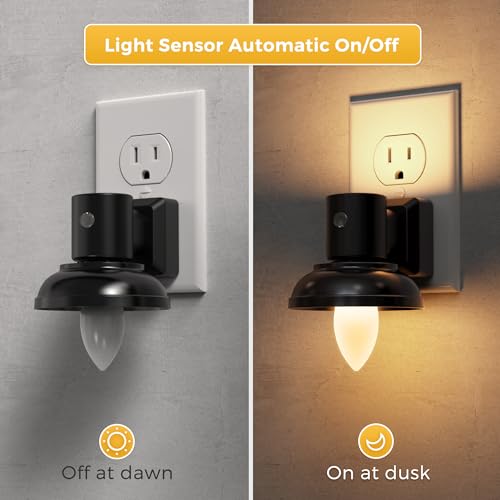 Image of L LOHAS LED Night Light, 2 Pack Night Lights Plug into Wall, 3000K Warm White, Farmhouse Barn Plug in Light with Dusk to Dawn Sensor, for Bedroom, Bathroom, Kitchen, Hallway