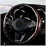 Steering Wheel Cover, 2PCS Segmented Steering Wheel Protector, Carbon Fiber Anti-Slip and Durable Car Accessory, Universal Fit for Most Cars，SUVs (Brown)
