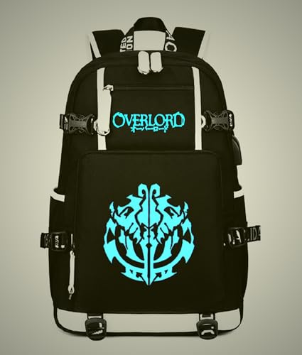 Luminous Anime OverLord Backpack Ainz Ooal Gown Daypack Laptop Bag Student Bag School Bag 12