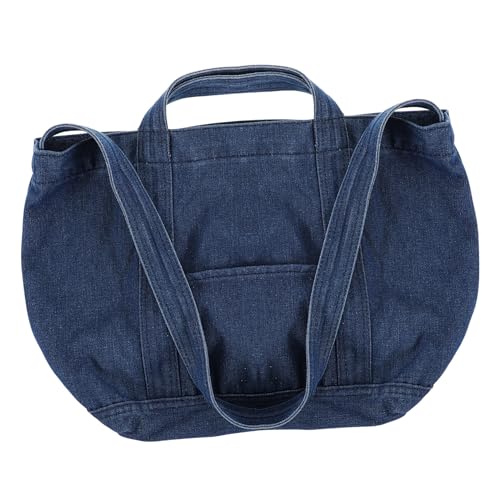 Retro Denim Fabric Handle Bag Large Capacity Crossbody Shoulder Tote for Women Chic Vintage Style