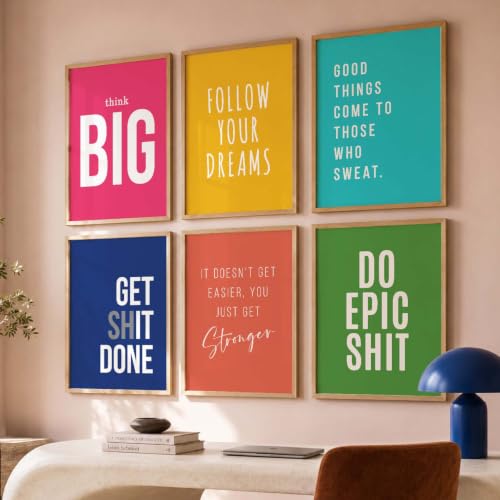Image of kotart - Quotes Frames for Wall Decor - Motivational Photo Frame for Wall Decoration - Quotes Wall Poster with Frame for Room and Office - Set of 6 (Art 7, 13X17)
