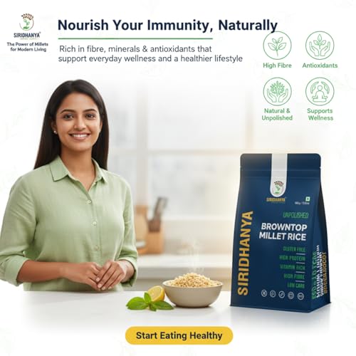 Image of Siridhanya unpolished whole grains Browntop Millet | Gluten-Free, High plant based Protein & Fibre-Rich Superfood - Low GI, Vitamin-Packed Healthy Rice Alternative | Natural Grain for healthy life (500 g x 2 Pack)