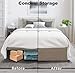 King Bed Skirt-Box Spring Cover with 14 Inch Tailored Drop,Wrinkle and Fade Resistant Hotel Wrap Around Bed Skirts,Bed Frame Cover (Wave Pattern Light Khaki, King)