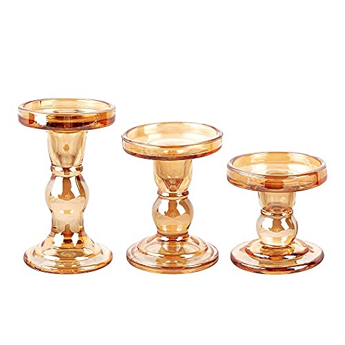 Btgllas 3-Piece Set Of Glass Candlestick thumb #4