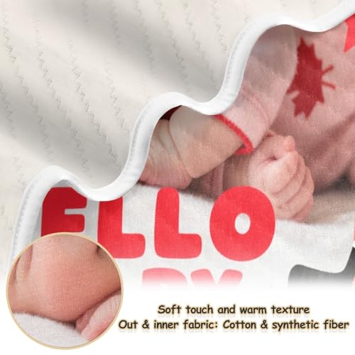 Custom Cute Baby Picture Canada Flag Red Security Blankets Cozy Customization Bunny Blanket for Girls or Boys 30x40in mantitas para Bebes recien nacidos2