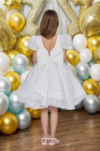 Toddler Flower Girl Dresses for Wedding Tulle Puff Sleeve Prom Ball Gown for Girls Short Formal Party Dress3