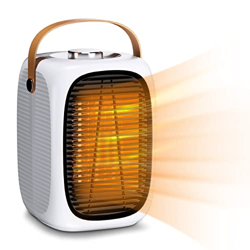 Dametay Heizlüfter Energiesparend Keramik Heizlüfter leise 2 Leistungsstufen Kleine Heizung Elektrisch Space Heater mit Überhitzungsabschaltung Überlastschutz für Büro Badezimmer Arbeitszimmer Cover