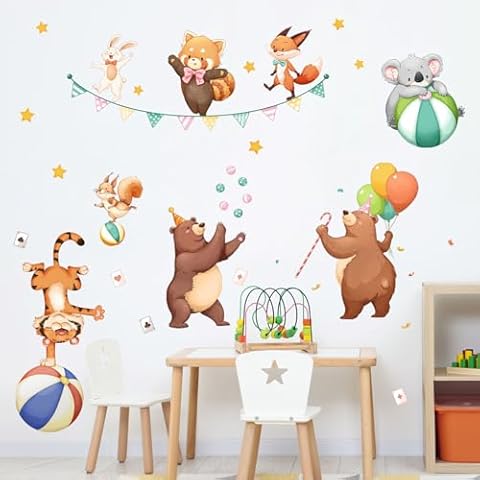 Tanlaby Circus Animal Wall Stickers for Kids Cover