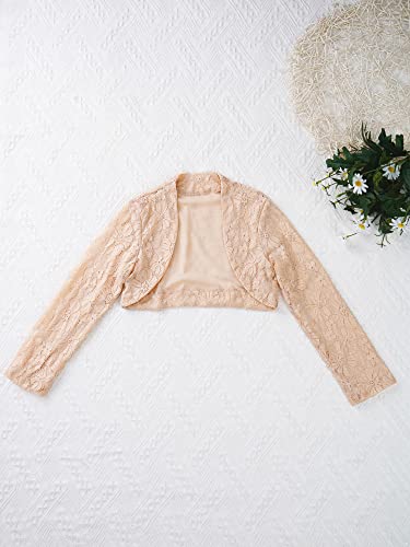 Kids Girl's Lace Long Sleeve Open Front Bolero Shrug Cropped Cardigan Tops3