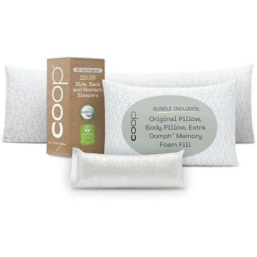 Coop Home Goods Adjustable King & The Body Pillow Bundle, Set...
