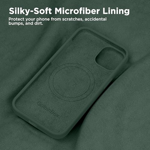 Image of GolbinBox Magnetic for iPhone 13 /14 Case, Silicone Cover, Dark Green