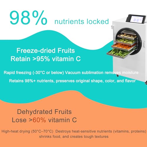 Secador de congelación -60 ℃ a baja temperatura para uso doméstico y comercial, secador de sublimación al vacío para alimentos, verduras, frutas, carnes