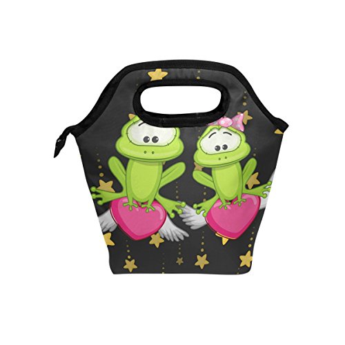 Énergie4 Valentine Amant Grenouille Sac à déjeuner isotherme Sac fourre-tout Cooler Lunch Box pour pique-nique d'école Femme pour homme Cover